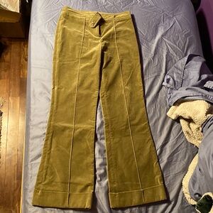 Vintage Anthropologie Velvet Front Seam Flare Pants